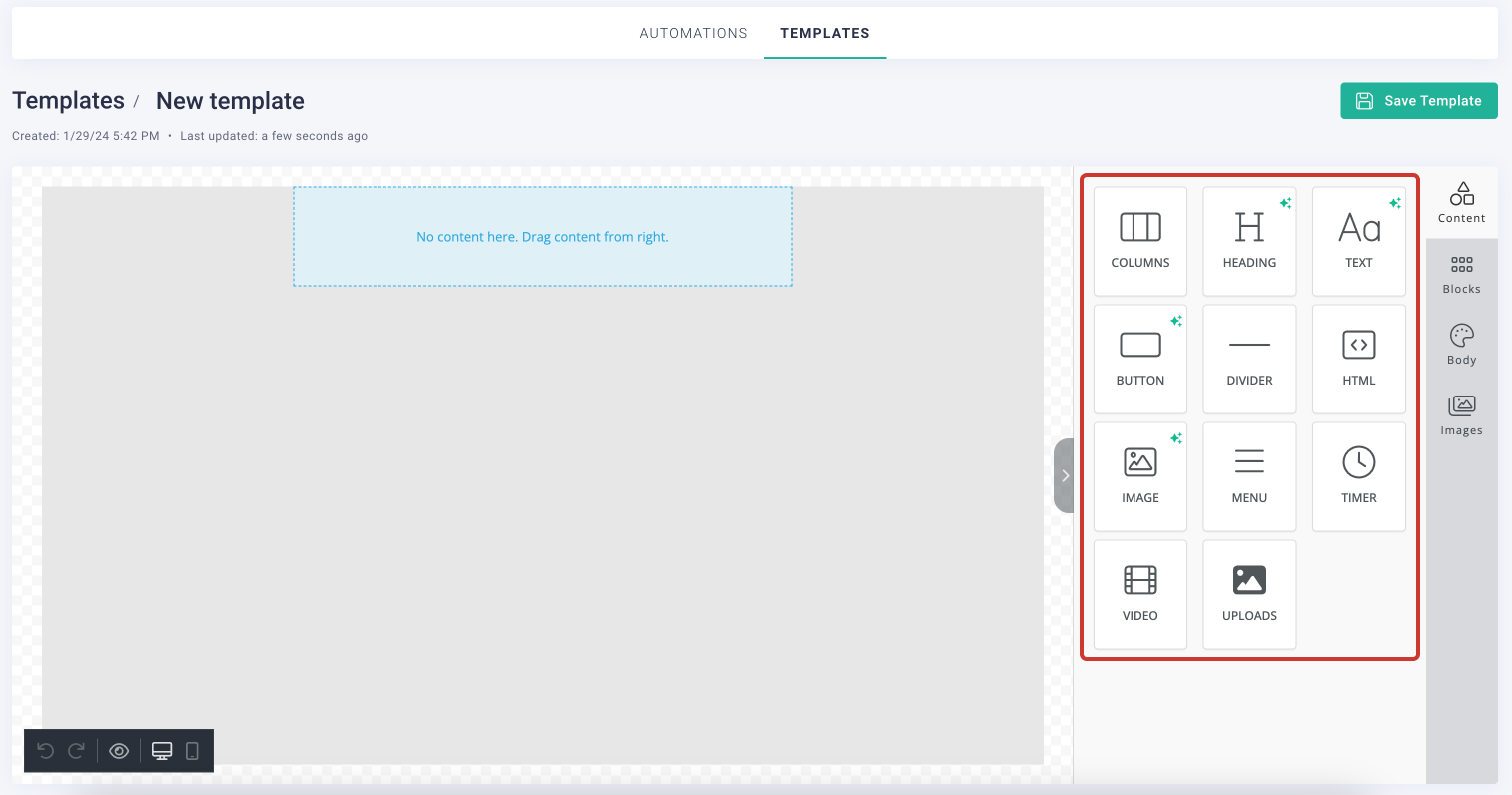 Template Editor Blocks Help Center