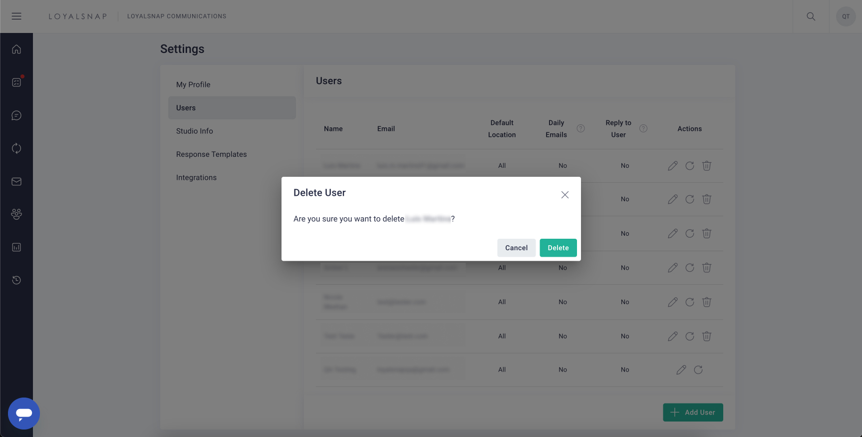 Loyalsnap - Edit:Delete Users - Delete modal.jpg